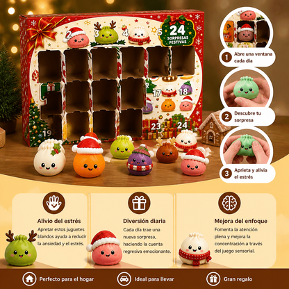 Calendario de Adviento con Mini Juguetes Squishy en Forma de Dumplings