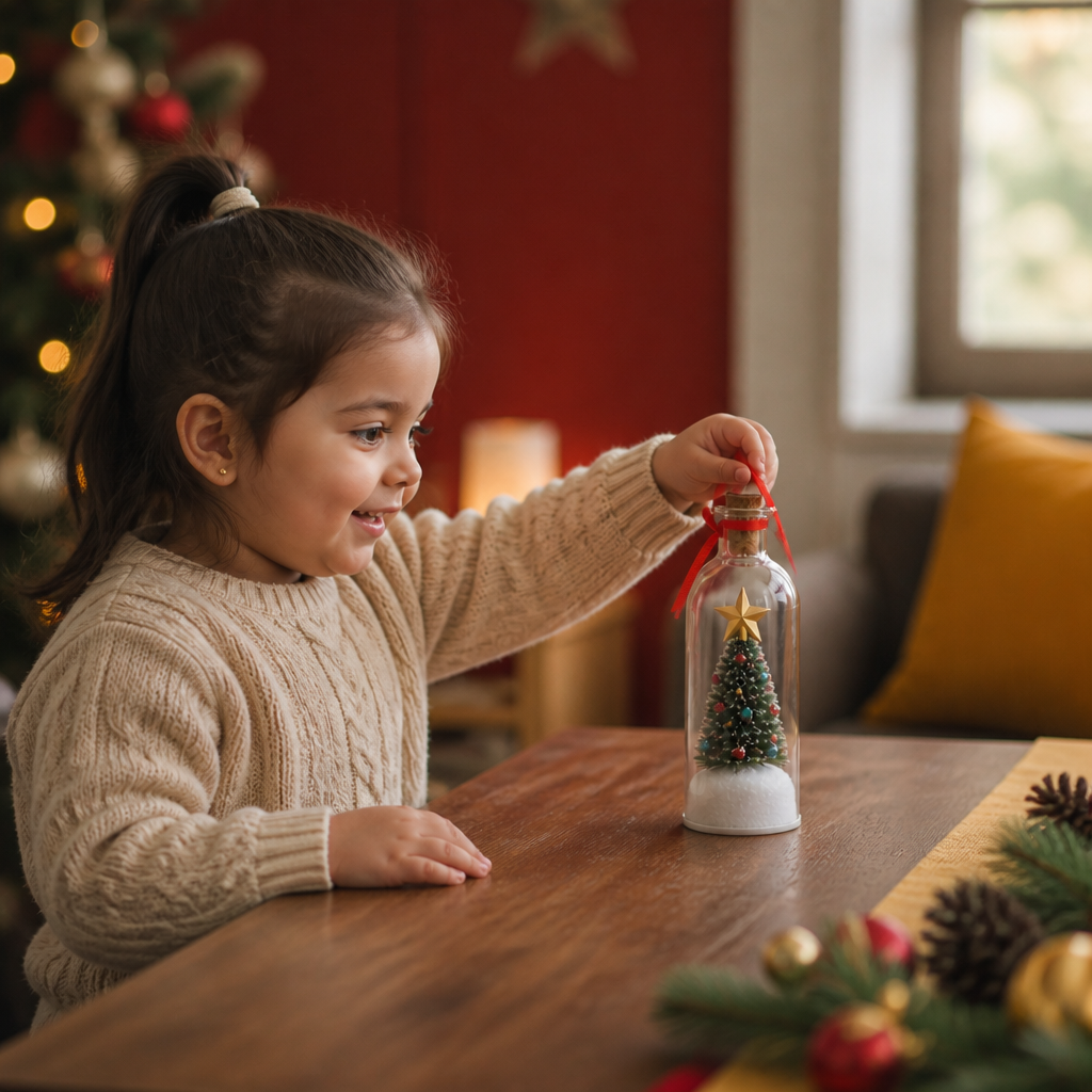 Adorno navideño en forma de botella con mensaje grabable y reproducción de voz