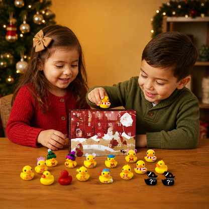 Calendario de Adviento Navideño de Patitos de Goma