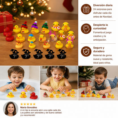 Calendario de Adviento Navideño de Patitos de Goma
