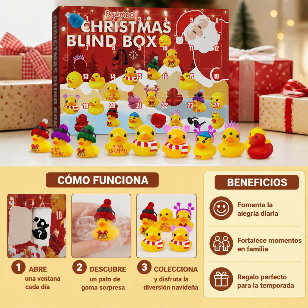 Calendario de Adviento Navideño de Patitos de Goma