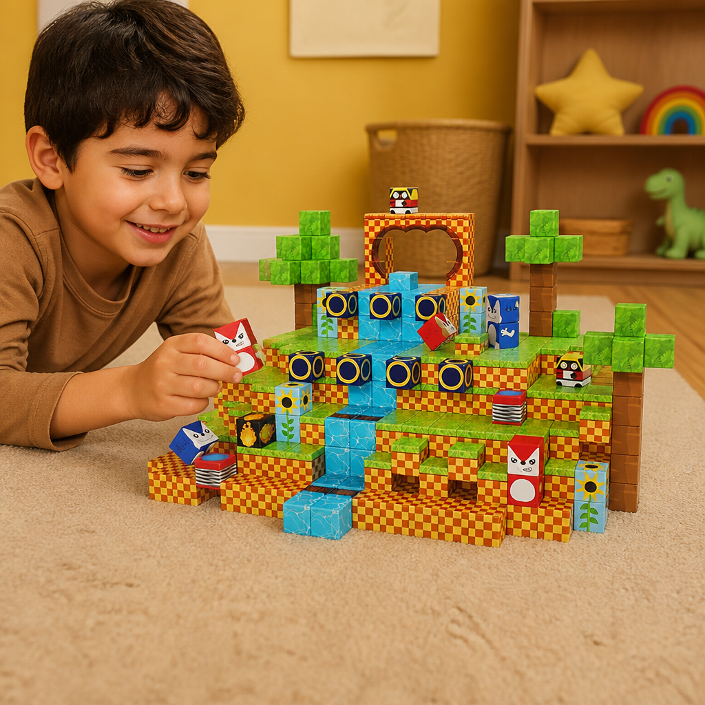 Set de 100 Cubos Magnéticos de Construcción – Juguete de Construcción Montessori STEM para Niños