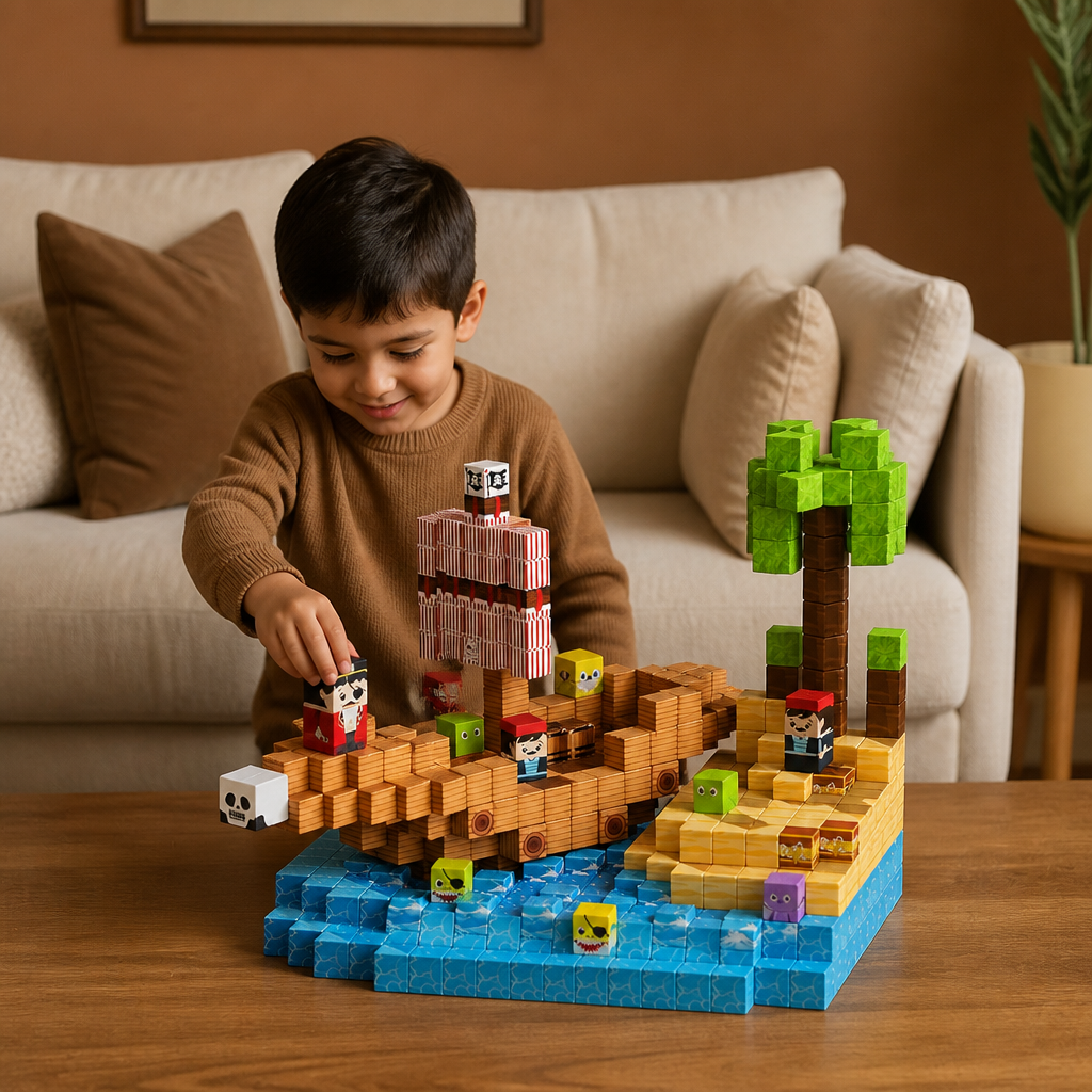 Set de 100 Cubos Magnéticos de Construcción – Juguete de Construcción Montessori STEM para Niños