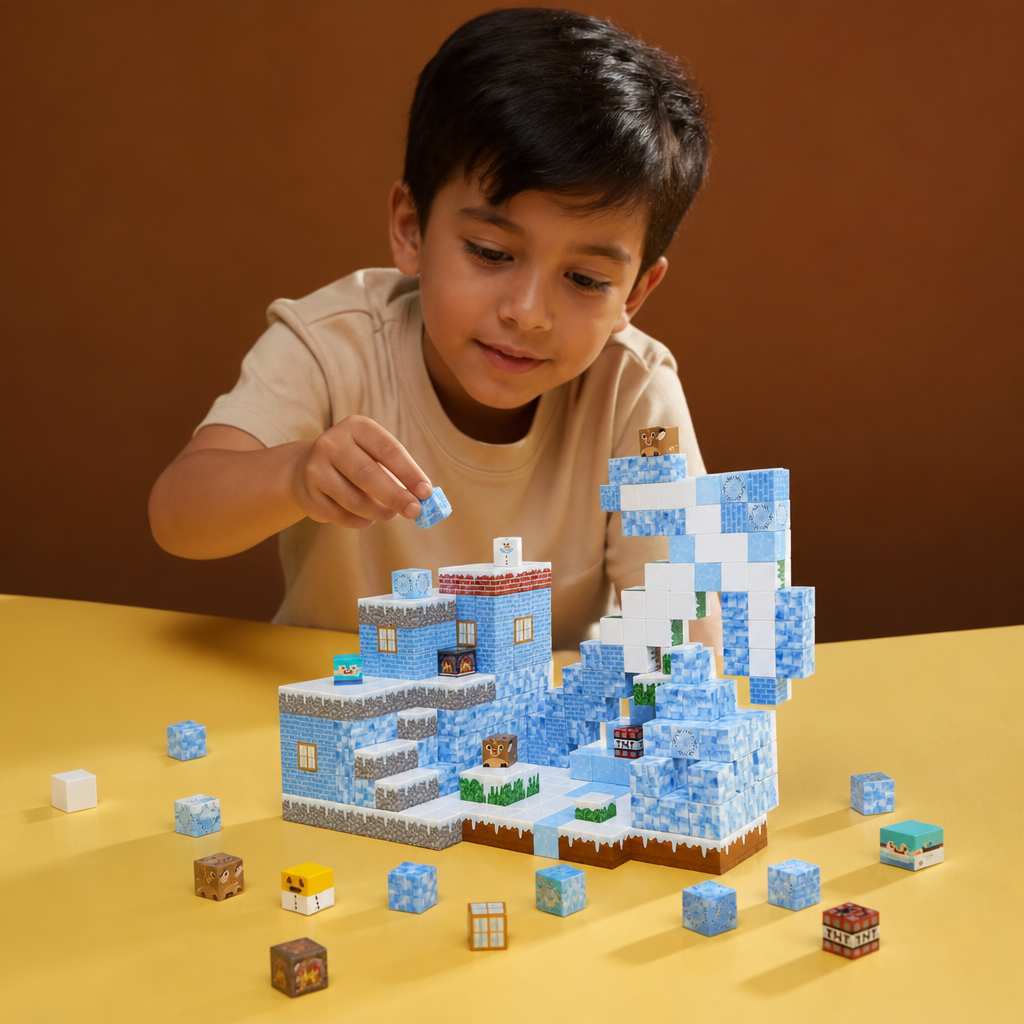 Set de 100 Cubos Magnéticos de Construcción – Juguete de Construcción Montessori STEM para Niños