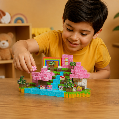 Set de 100 Cubos Magnéticos de Construcción – Juguete de Construcción Montessori STEM para Niños