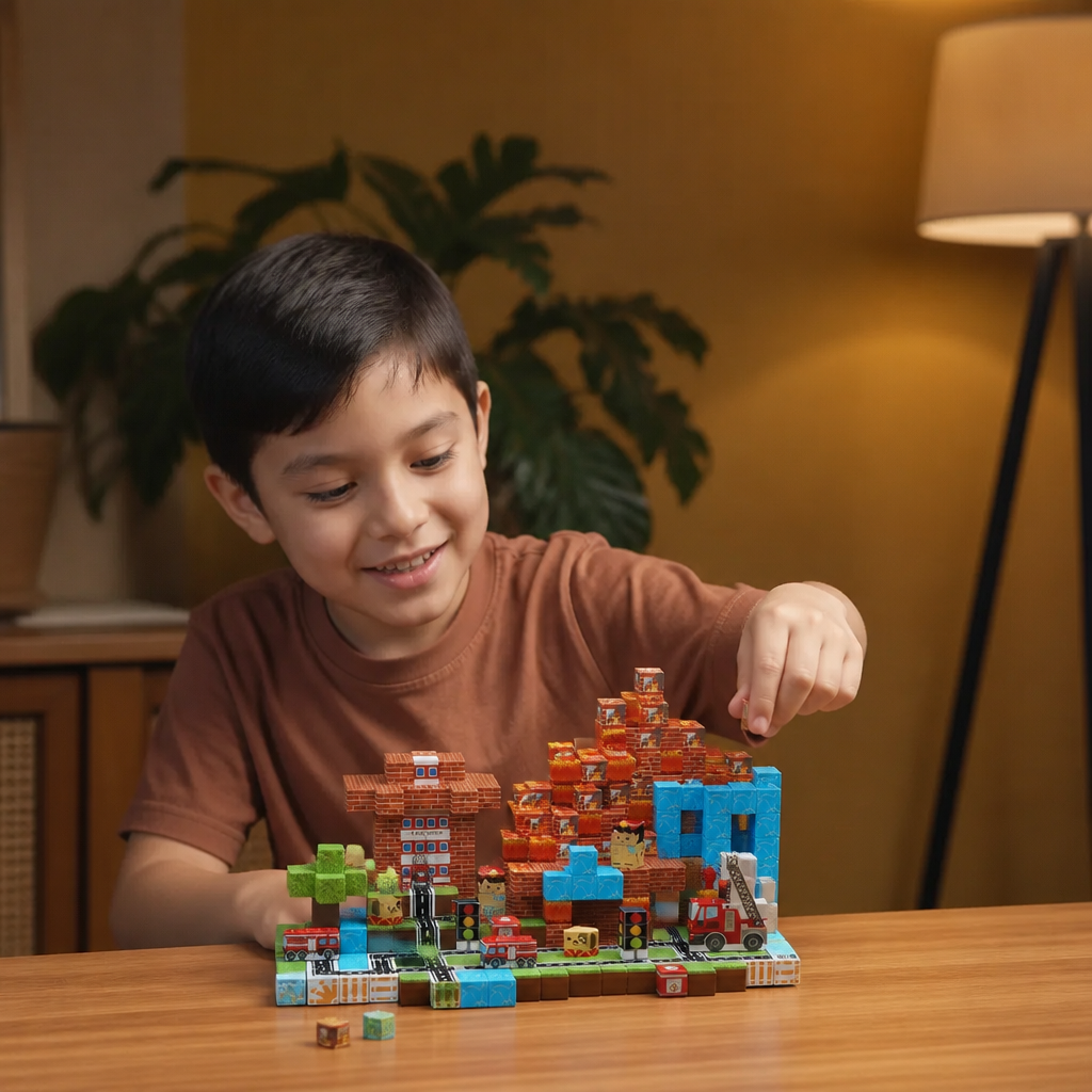Set de 100 Cubos Magnéticos de Construcción – Juguete de Construcción Montessori STEM para Niños