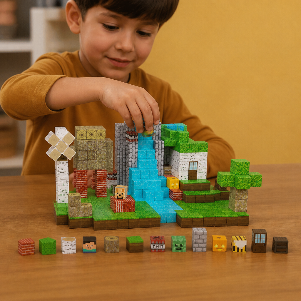 Set de 100 Cubos Magnéticos de Construcción – Juguete de Construcción Montessori STEM para Niños