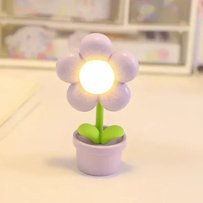 Linda Lámpara De Noche De Flores Para Niños - Lámpara De Mesa Led En Diseño De Flores Para La Habitación De Los Niños