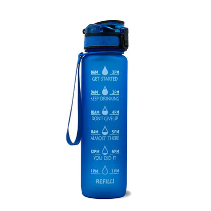 Botella De Agua Motivacional Con Información Horaria