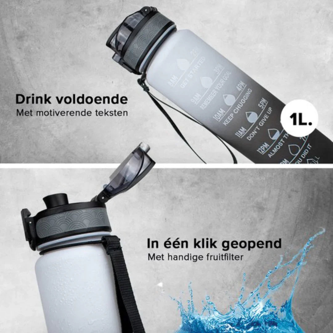 Botella De Agua Motivacional Con Información Horaria