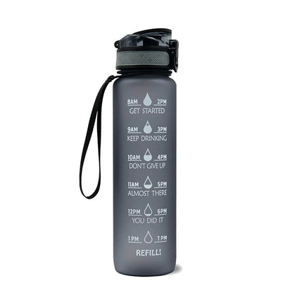 Botella De Agua Motivacional Con Información Horaria