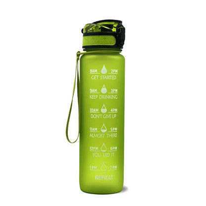 Botella De Agua Motivacional Con Información Horaria
