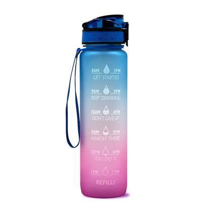 Botella De Agua Motivacional Con Información Horaria