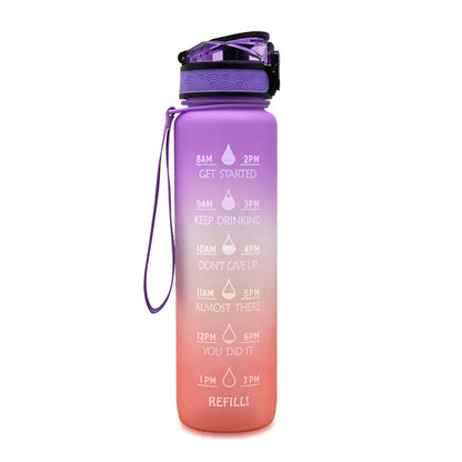 Botella De Agua Motivacional Con Información Horaria
