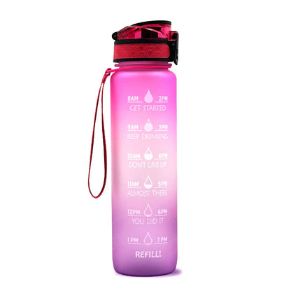 Botella De Agua Motivacional Con Información Horaria