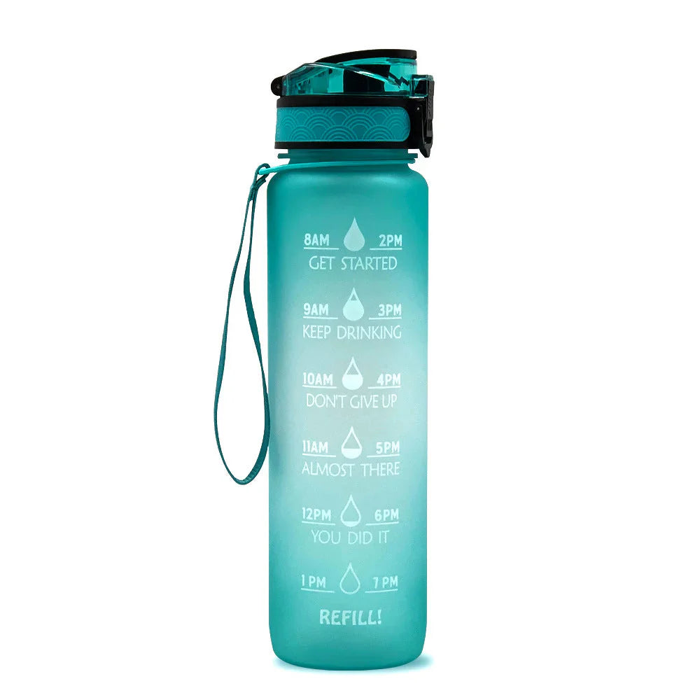 Botella De Agua Motivacional Con Información Horaria
