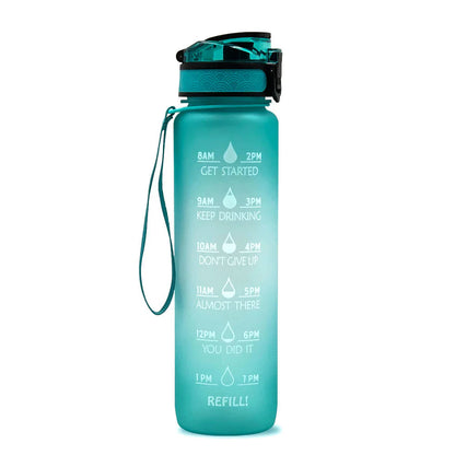 Botella De Agua Motivacional Con Información Horaria