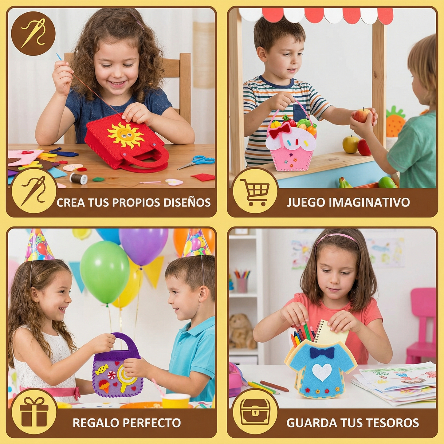 Set Seguro de Bolsitas de Fieltro para Coser Tú Mismo