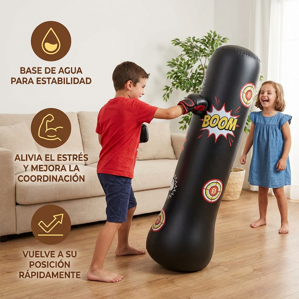 Saco de boxeo inflable para niños con relleno de agua