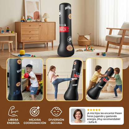 Saco de boxeo inflable para niños con relleno de agua