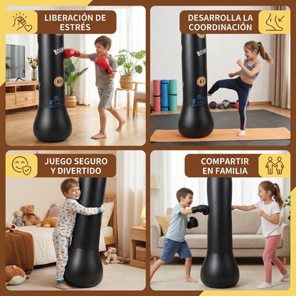 Saco de boxeo inflable para niños con relleno de agua