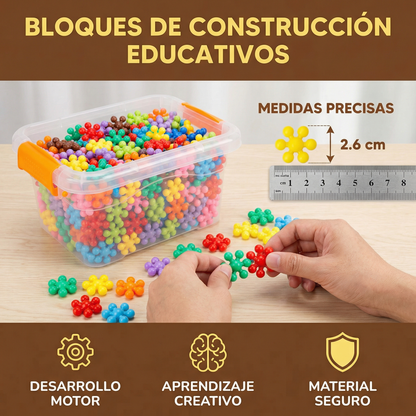 Bloques de construcción de copos de nieve para niños ⎜ Juguete creativo de rompecabezas 3D para diversión educativa y motricidad fina