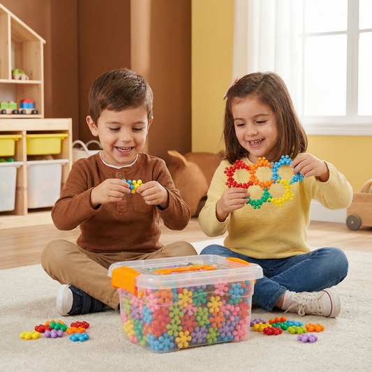 Bloques de construcción de copos de nieve para niños ⎜ Juguete creativo de rompecabezas 3D para diversión educativa y motricidad fina