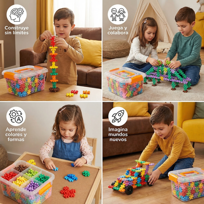 Bloques de construcción de copos de nieve para niños ⎜ Juguete creativo de rompecabezas 3D para diversión educativa y motricidad fina