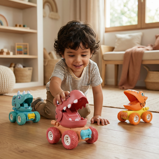 Camiones Monstruo Dino Push & Drive