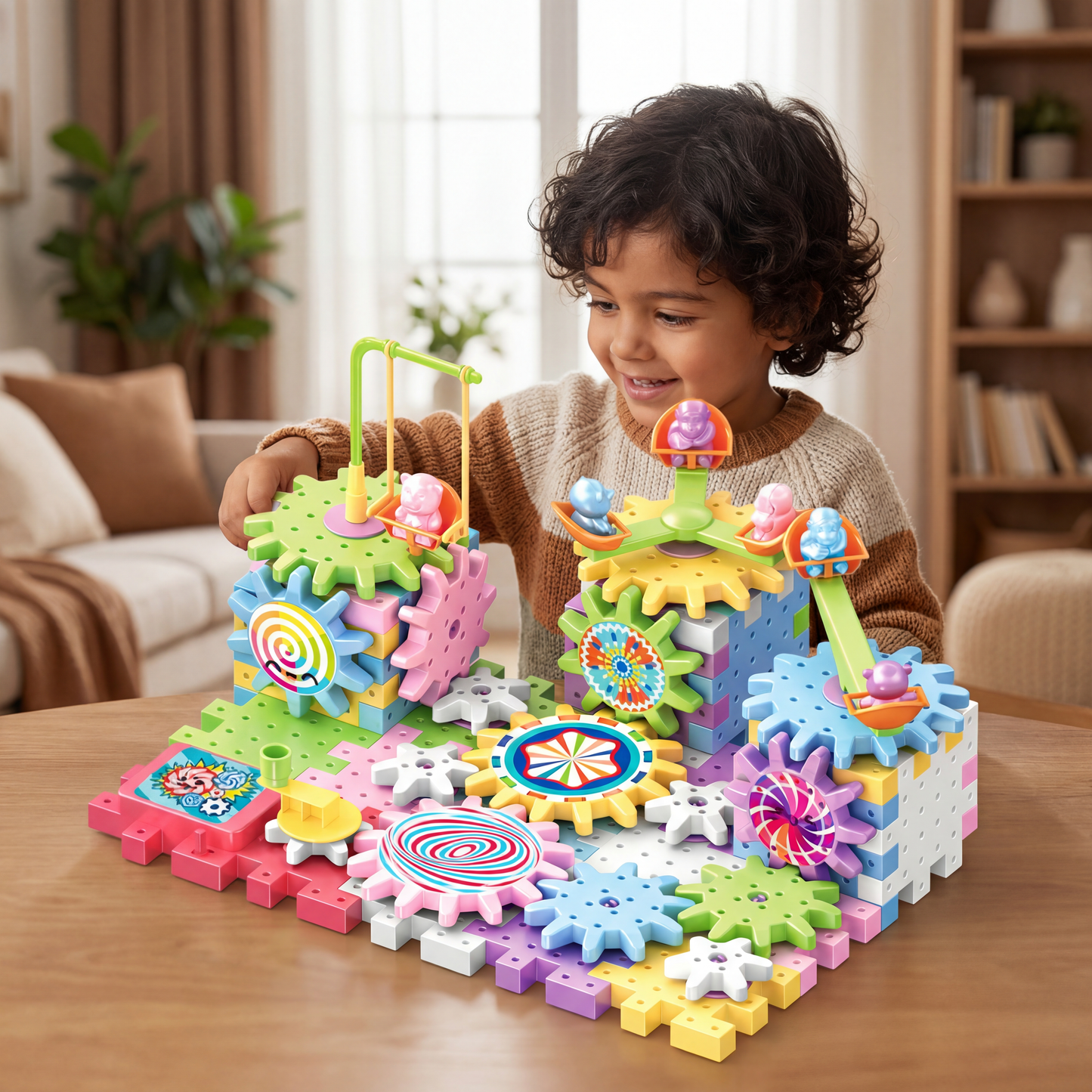 Bloques de construcción de engranajes mecánicos para niños | Juguete eléctrico STEM para juego creativo y diversión de educación temprana