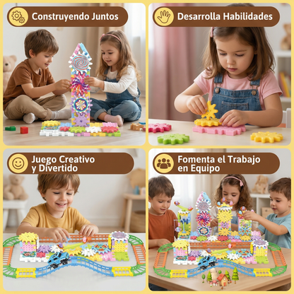Bloques de construcción de engranajes mecánicos para niños | Juguete eléctrico STEM para juego creativo y diversión de educación temprana