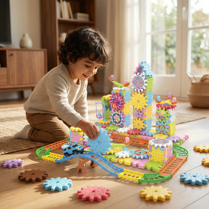 Bloques de construcción de engranajes mecánicos para niños | Juguete eléctrico STEM para juego creativo y diversión de educación temprana