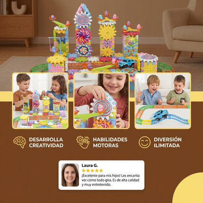 Bloques de construcción de engranajes mecánicos para niños | Juguete eléctrico STEM para juego creativo y diversión de educación temprana
