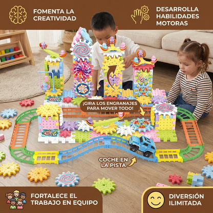 Bloques de construcción de engranajes mecánicos para niños | Juguete eléctrico STEM para juego creativo y diversión de educación temprana