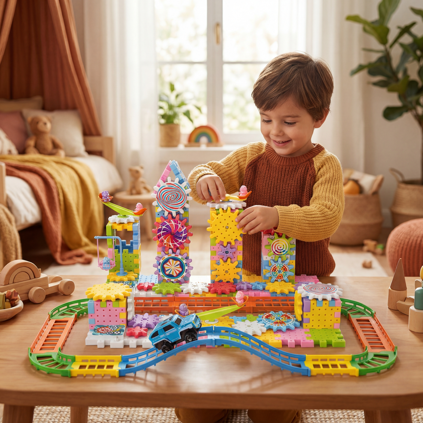 Bloques de construcción de engranajes mecánicos para niños | Juguete eléctrico STEM para juego creativo y diversión de educación temprana