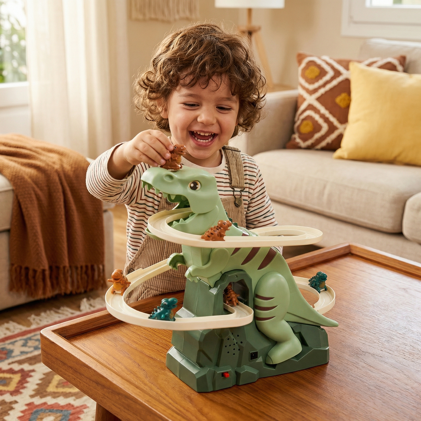 Diversión de montaña rusa deslizante de dinosaurio