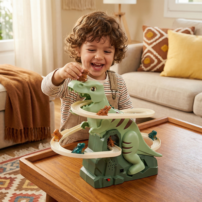 Diversión de montaña rusa deslizante de dinosaurio