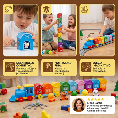 Tren de aprendizaje Montessori granja para niños