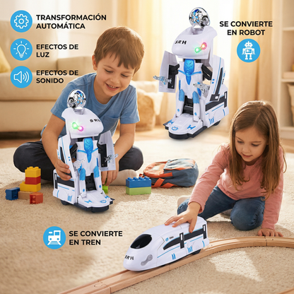 Juguete tren robot transformable