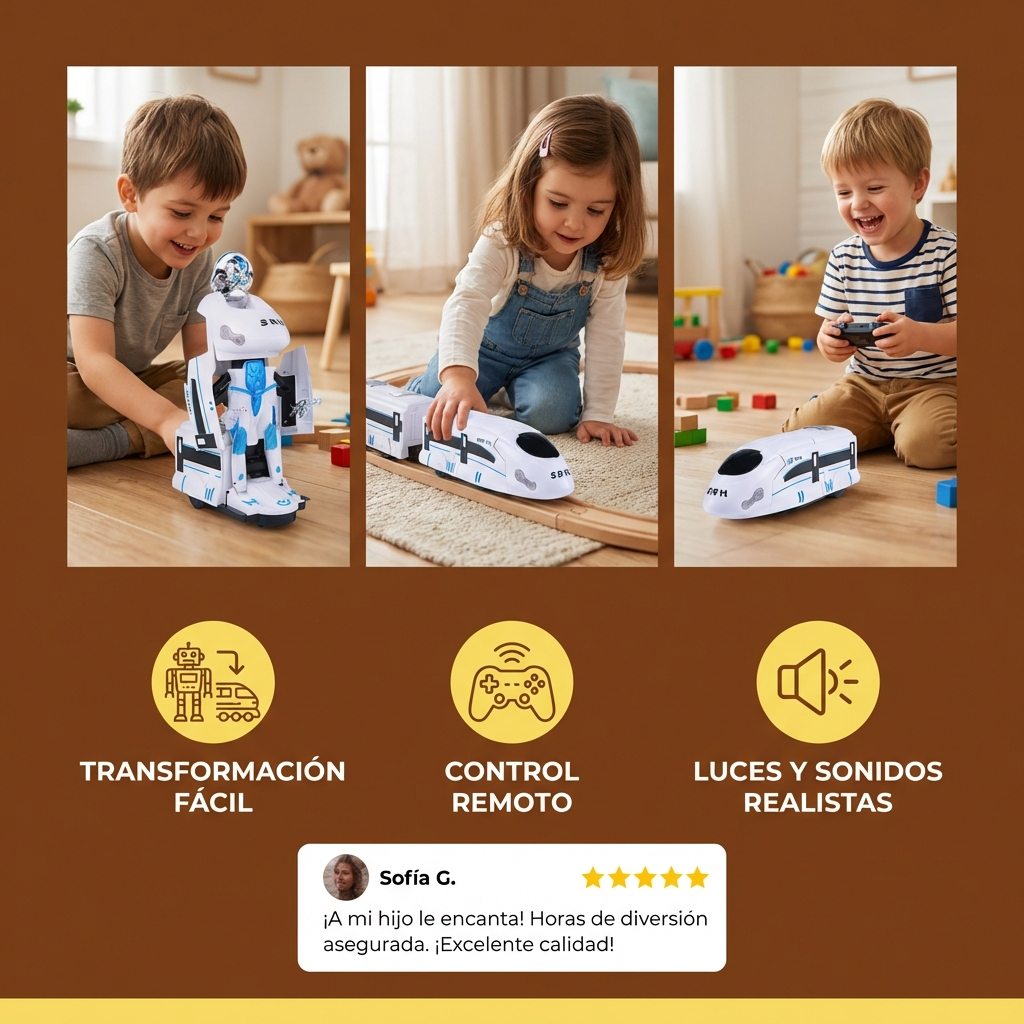 Juguete tren robot transformable