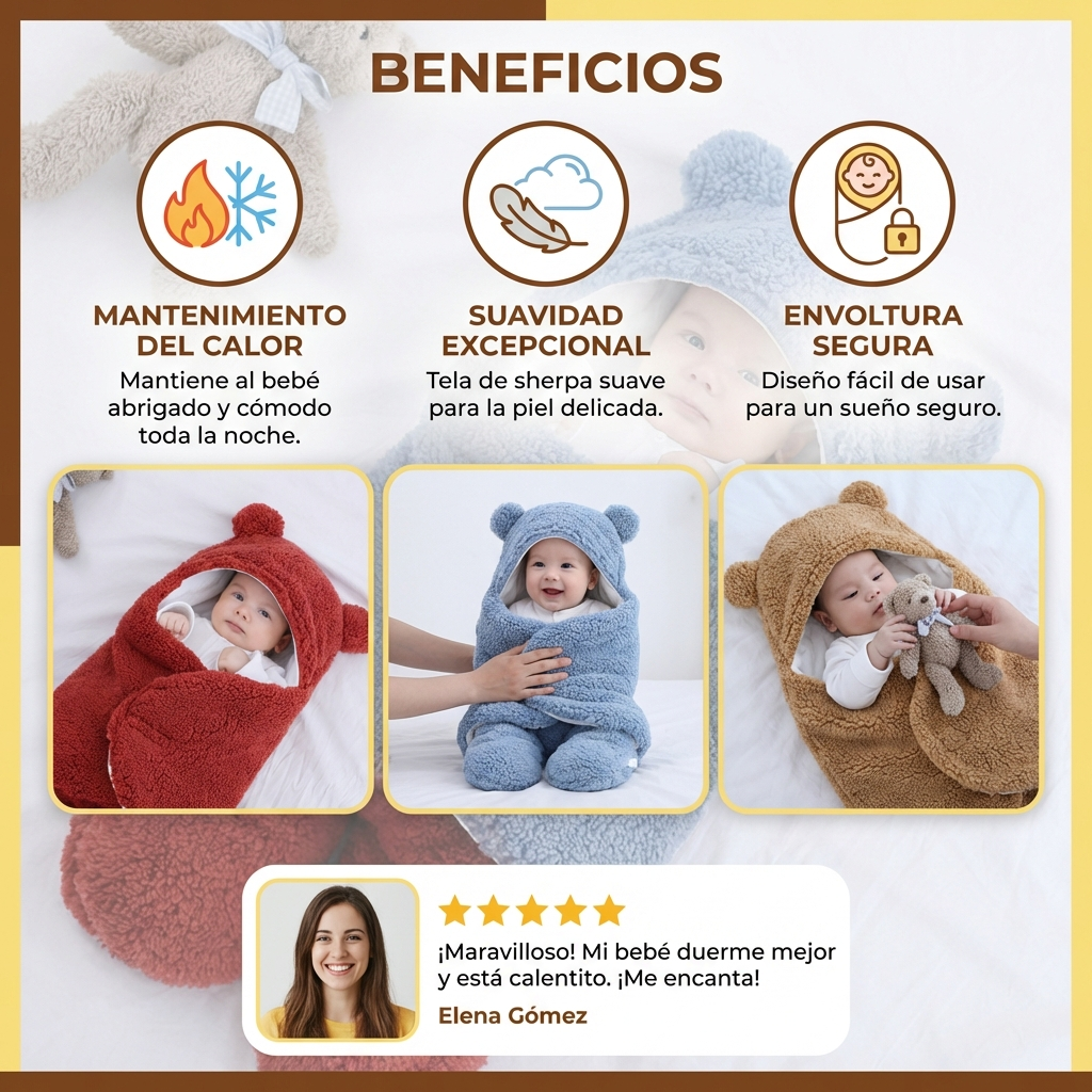 Manta y pijama para bebé con diseño de oso