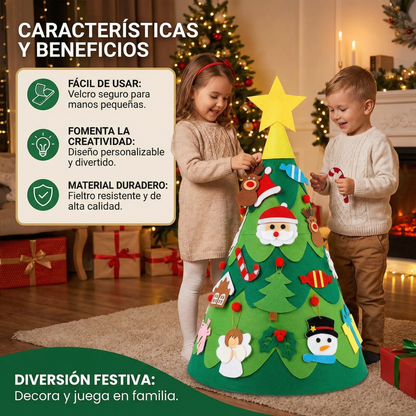 Montessori 3D árbol de Navidad de fieltro