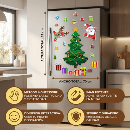 Conjunto navideño Montessori de pegatinas magnéticas para decorar tú mismo