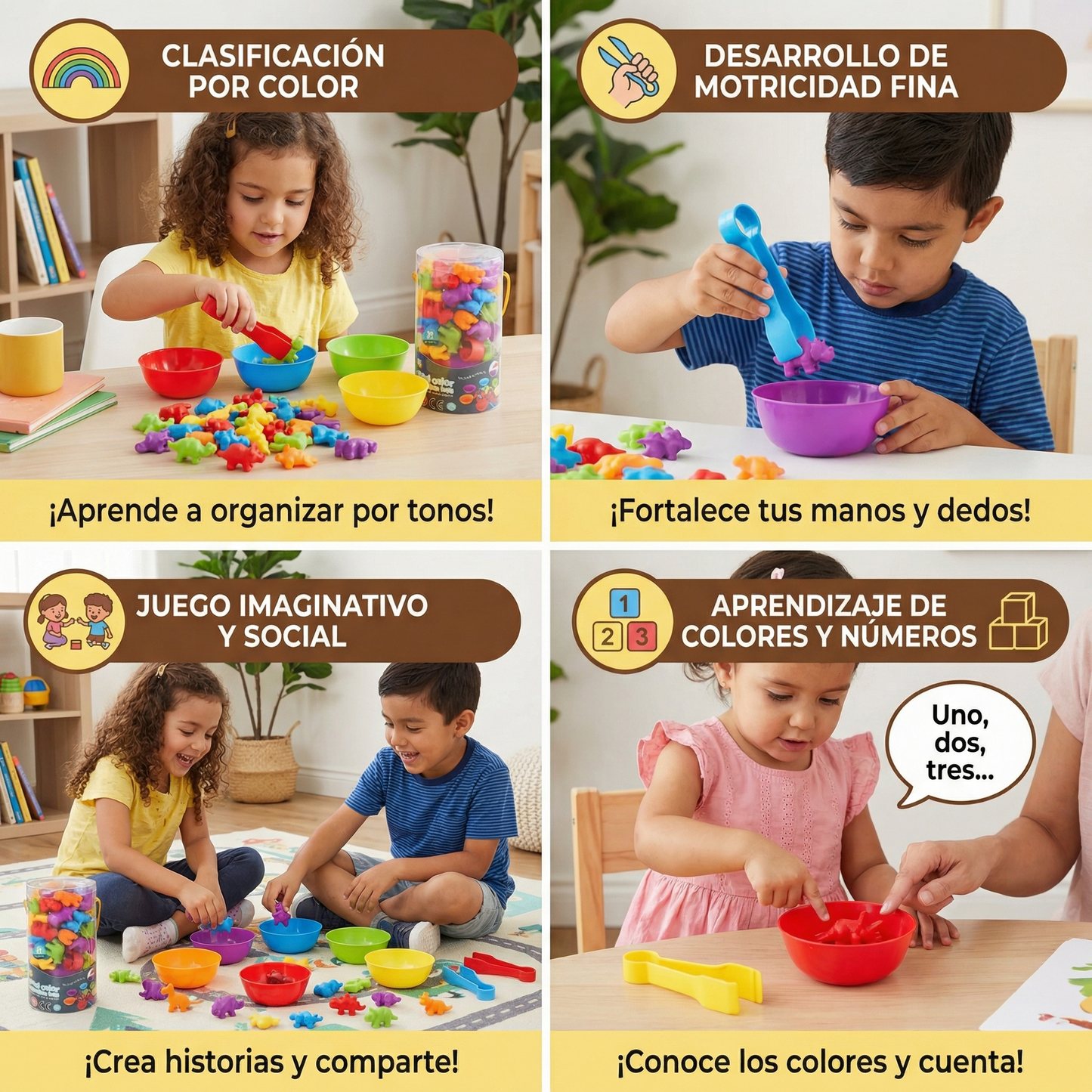 Juego montessori de clasificación de colores