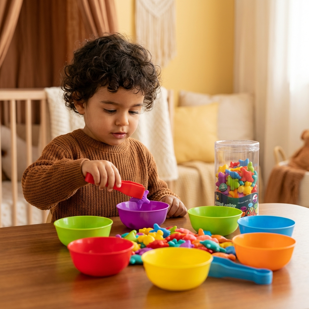 Juego montessori de clasificación de colores