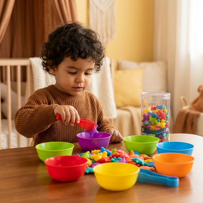 Juego montessori de clasificación de colores