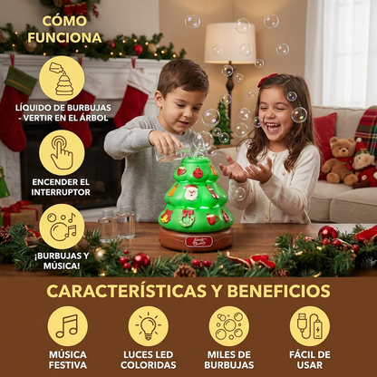 Árbol de navidad musical con burbujas y pegatinas para decorar