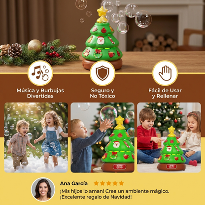 Árbol de navidad musical con burbujas y pegatinas para decorar