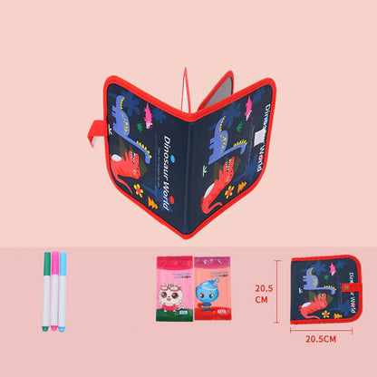 Libro de dibujo reutilizable para niños | Bloc de dibujo borrable portátil para el aprendizaje creativo en casa y sobre la marcha