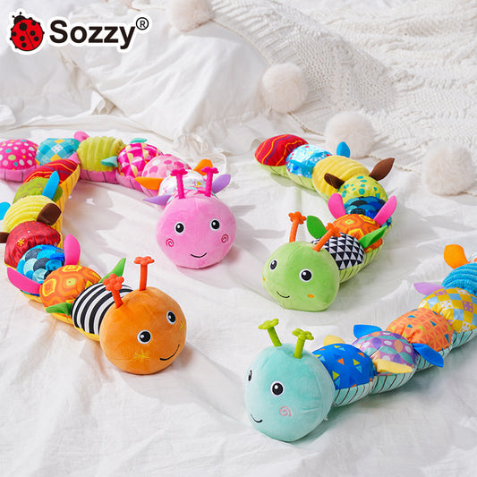 Caterpillar Sensorial de Peluche con Sonajero y Música